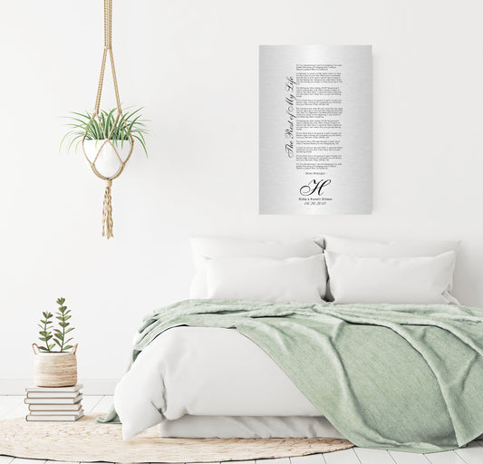 Monogrammed Tin Wedding Song Plaque