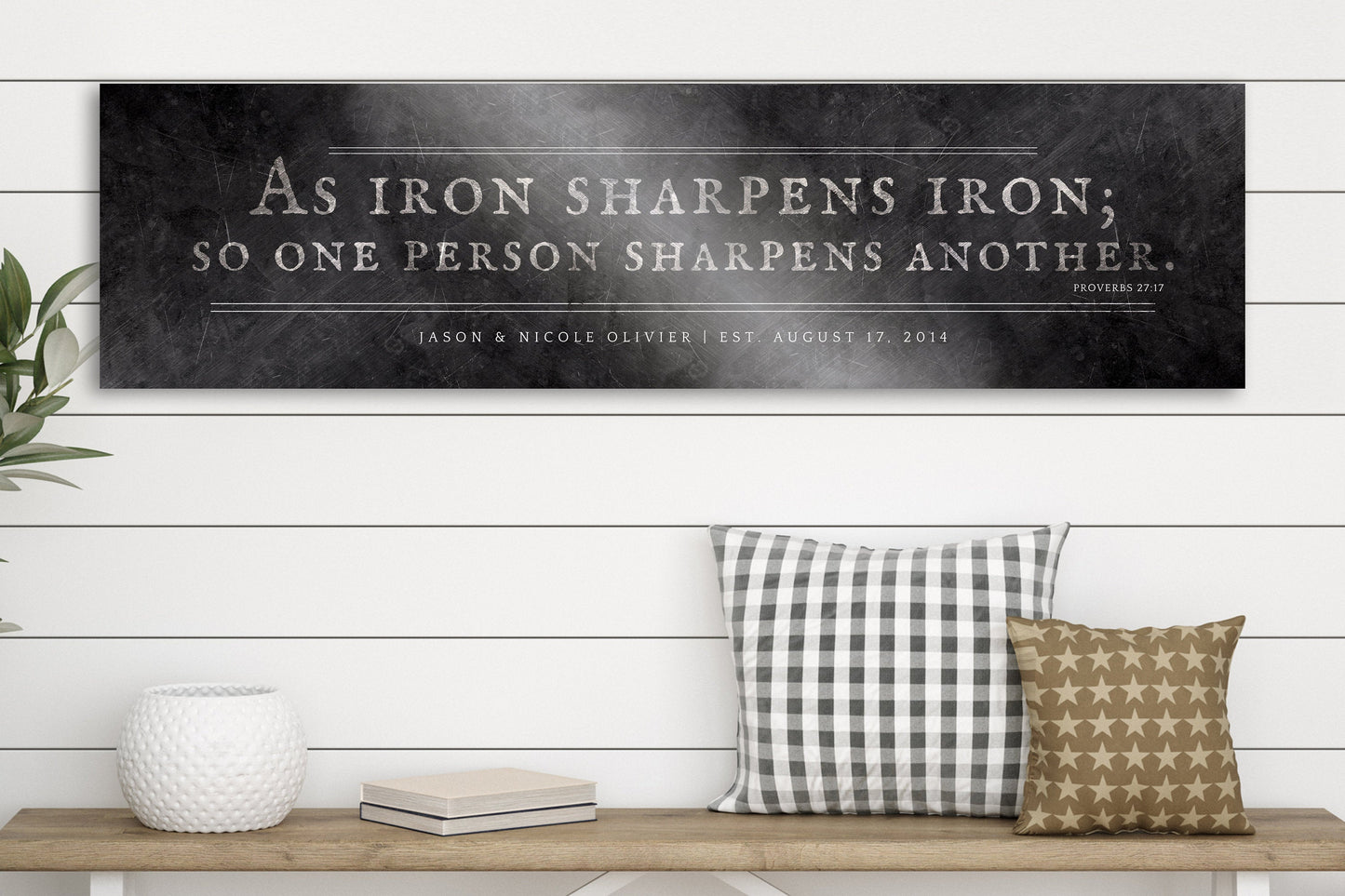 Iron Sharpens Iron Sign Iron Anniversary Gift