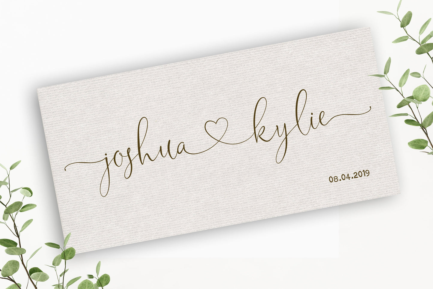 Cotton Heart Connected Names Est Canvas