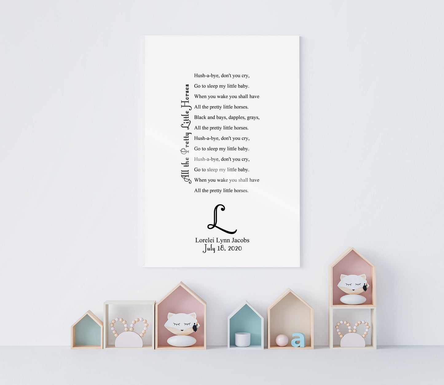 Personalized Baby Name Sign, Personalized Lullaby, Baby Room Sign, Personalized baby gift, Nursery Decor, Baby Gift, Gift for New Parents