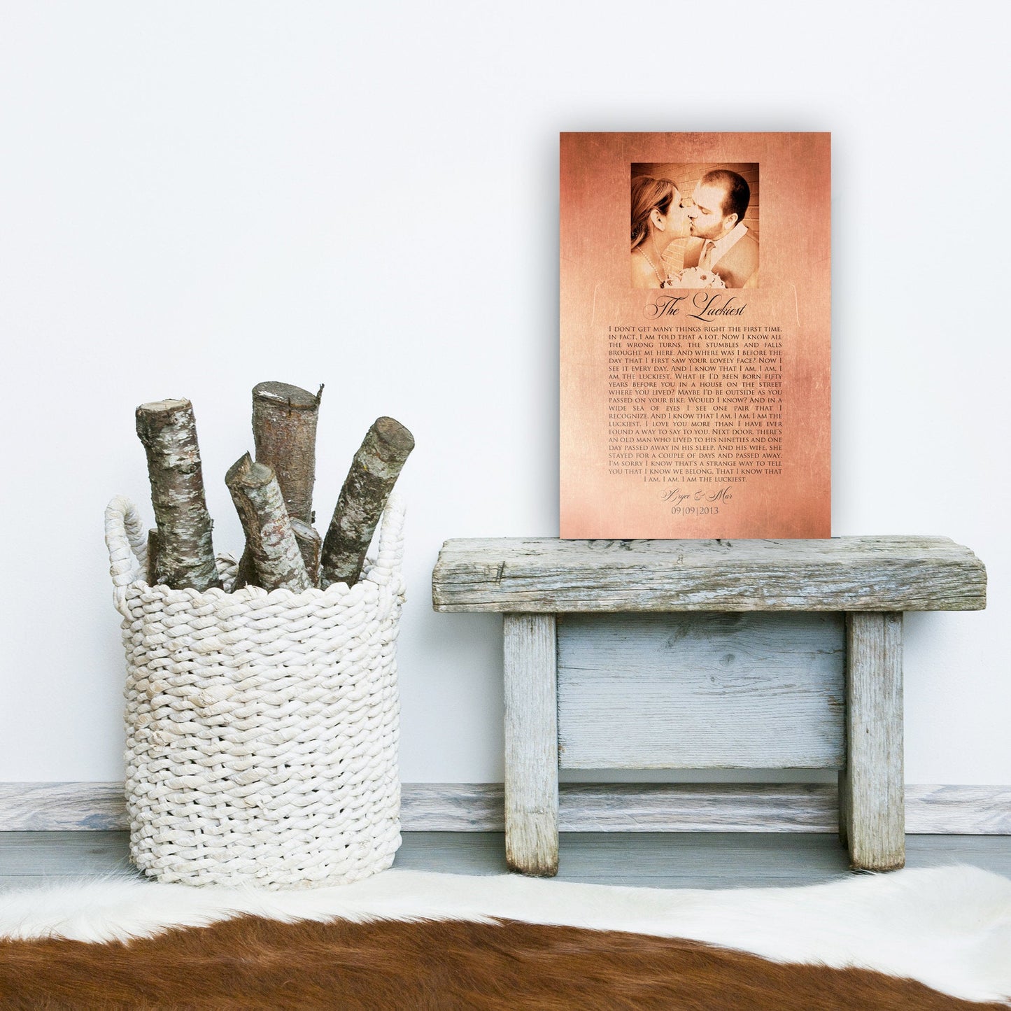 Personalized Copper Photo Gift with Song