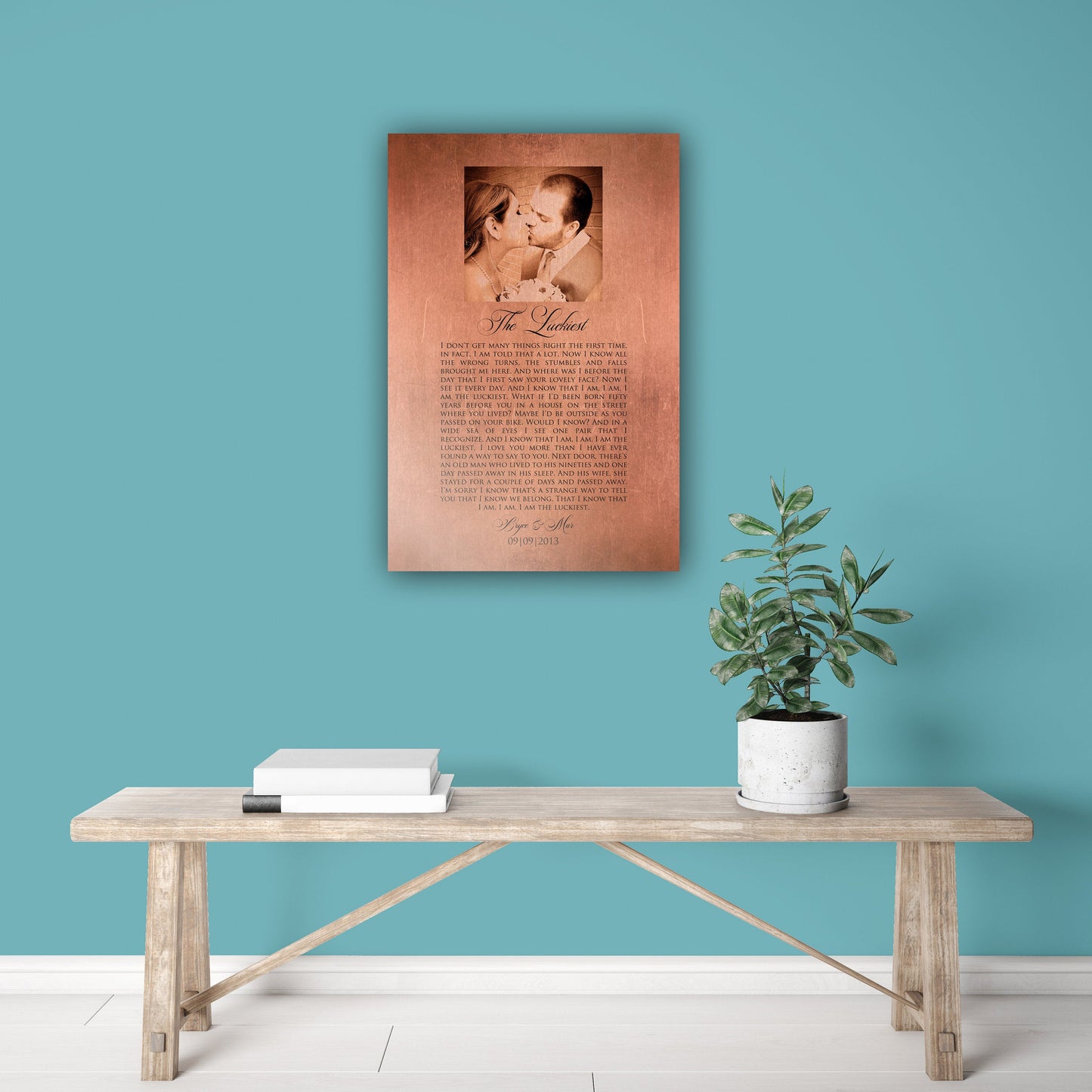 Personalized Copper Photo Gift with Song