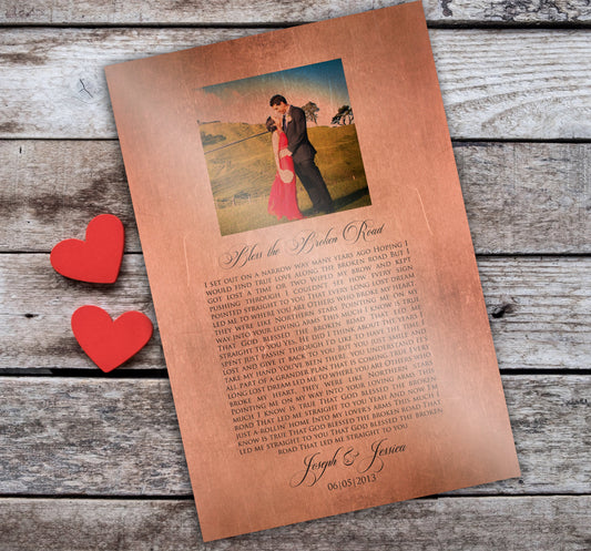 Personalized Copper Photo Gift with Song