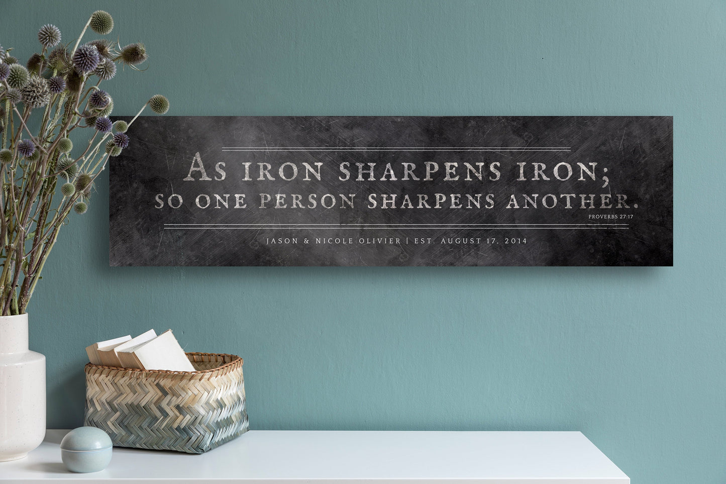 Iron Sharpens Iron Sign Iron Anniversary Gift