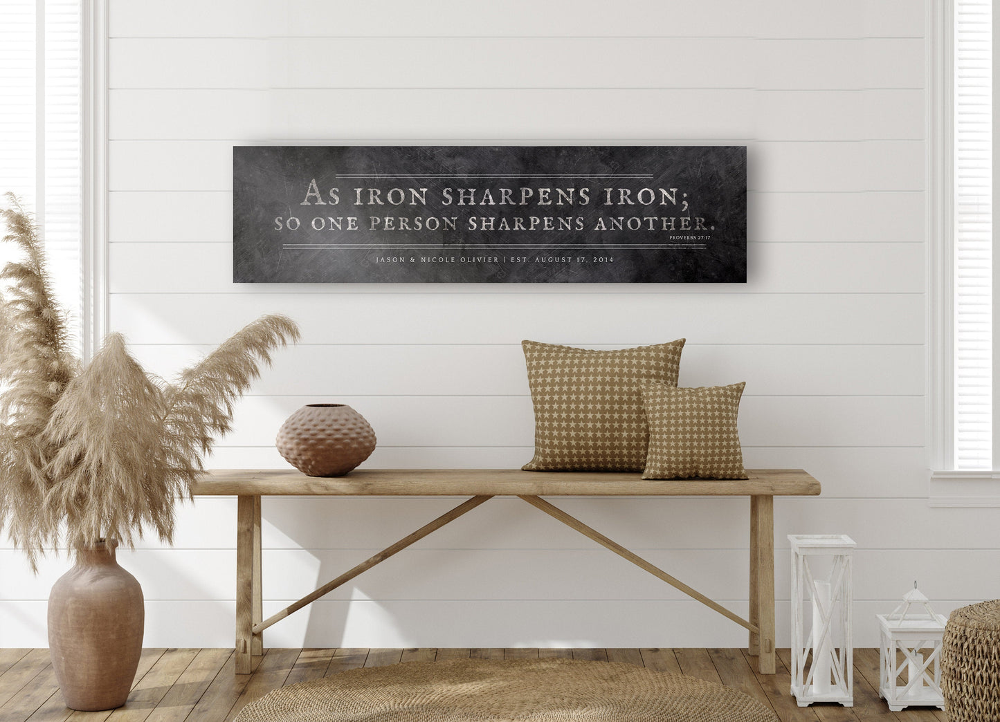 Iron Sharpens Iron Sign Iron Anniversary Gift
