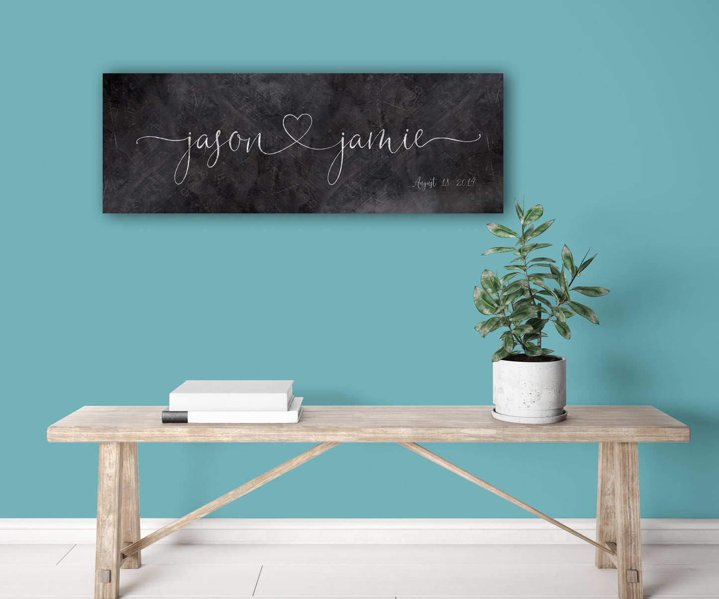 Iron Couples Heart Names Sign