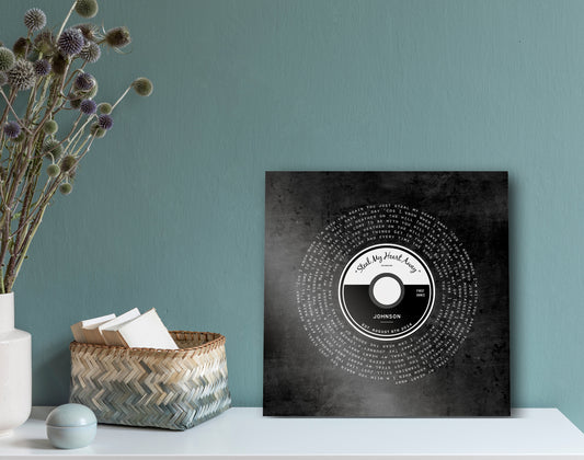 Iron "Record" Personalized Song Lyric Sign