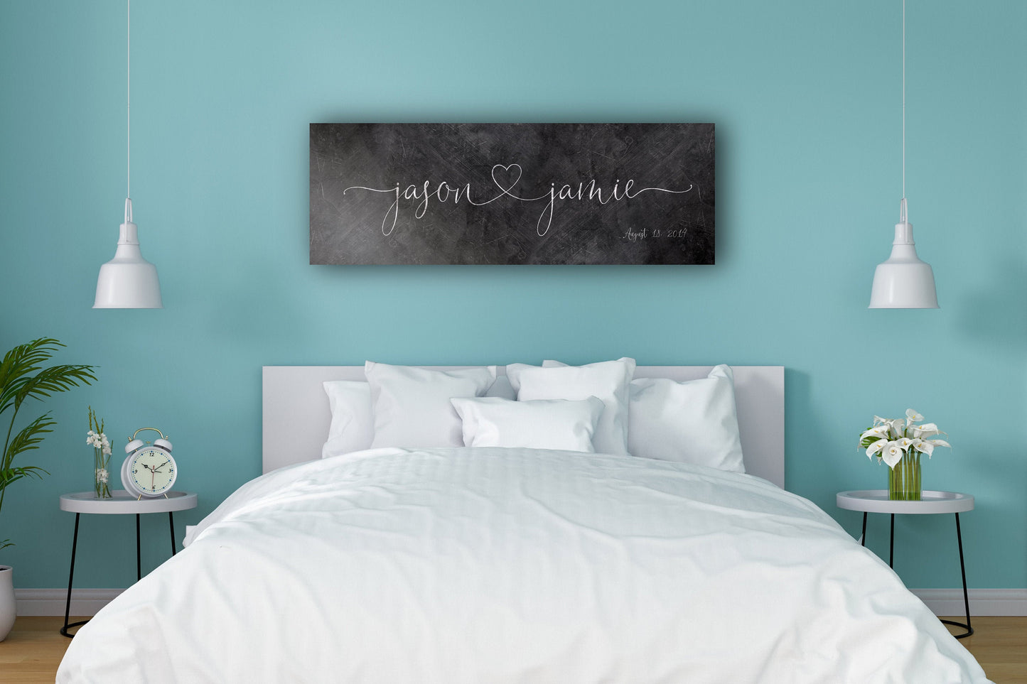 Iron Couples Heart Names Sign