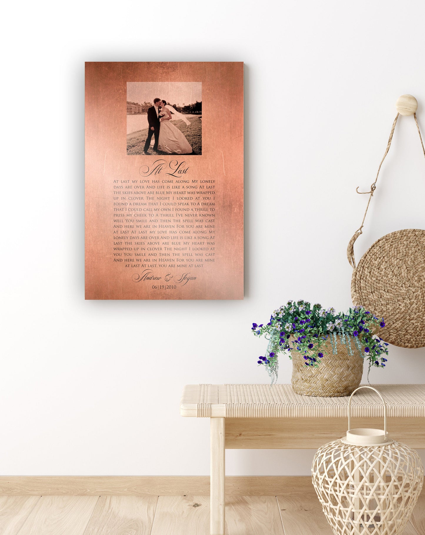Personalized Copper Photo Gift with Song