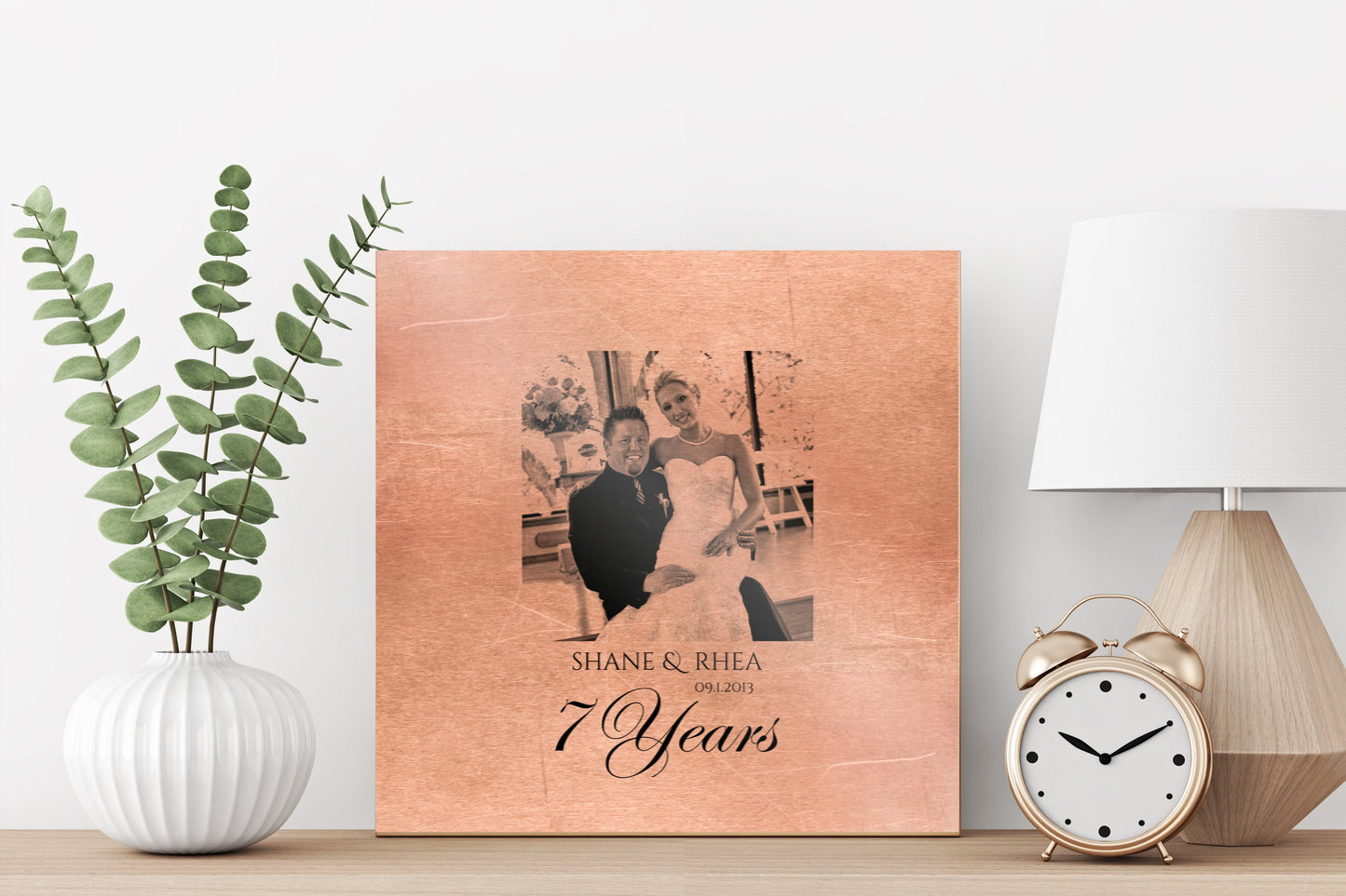 Persoanlized Distressed Copper Anniversary Photo Gift