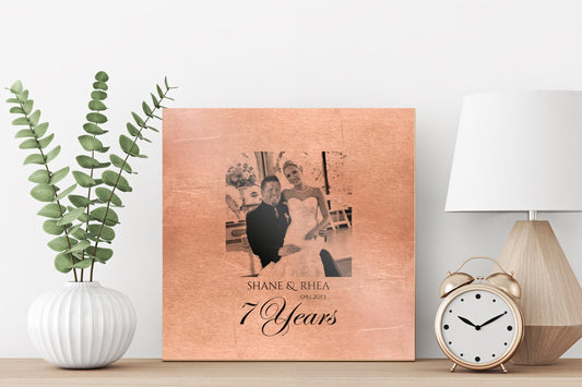 Persoanlized Distressed Copper Anniversary Photo Gift