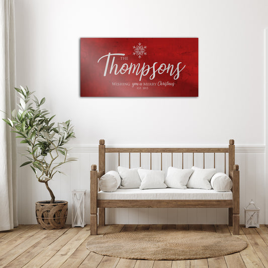 Snowflake Christmas Sign, Christmas  wall decor, Personalized Holiday Sign, Establsihed Sign, Family Sign, Name Sign, Merry Christmas Sign