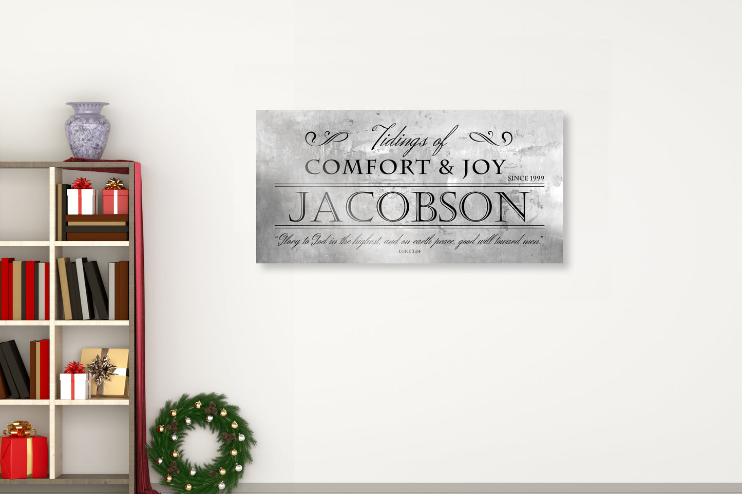 Rustic Holiday Sign, Christmas Sign, Luke 2:14 Sign, Personalized Holiday Sign, Establsihed Sign, Family Sign, Name Sign, Christmas decor