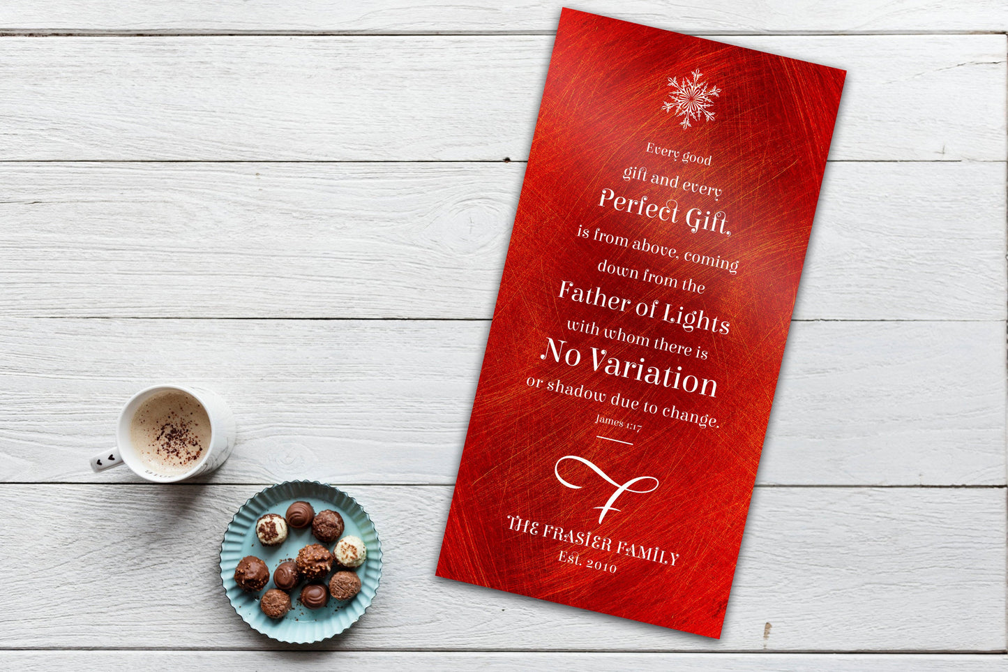 Christmas Scripture Sign, Christian, Christmas Sign, James 1:17, Merry Christmas Sign, Monogrammed, Every Good and Perfect Gift Sign