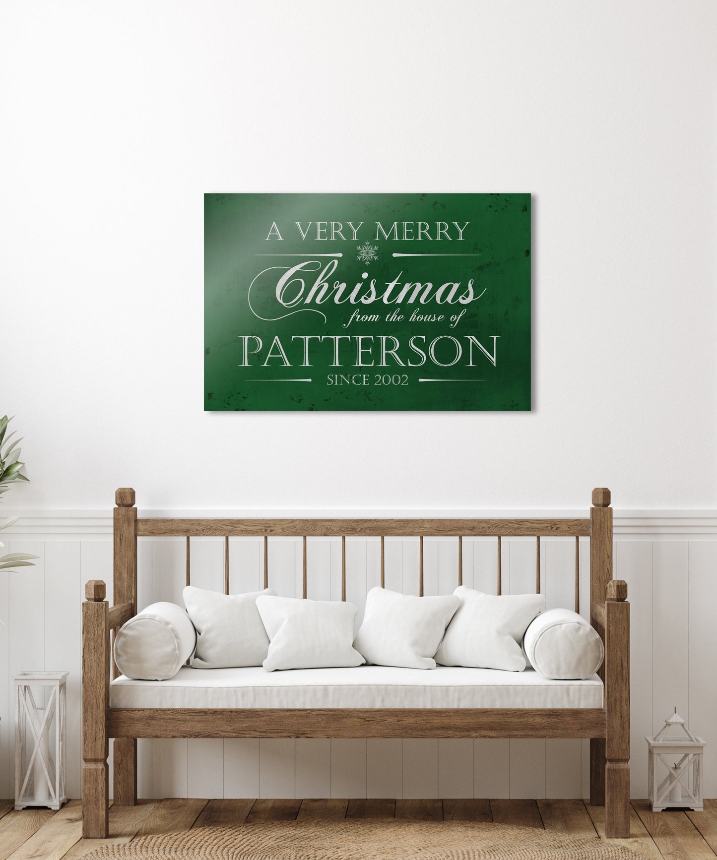 Personalize Holiday Sign, Family Sign, Christmas Sign Farmhouse, Est. sign, Metal Christmas Sign, Rustic, Large Christmas Sign, Green Decor