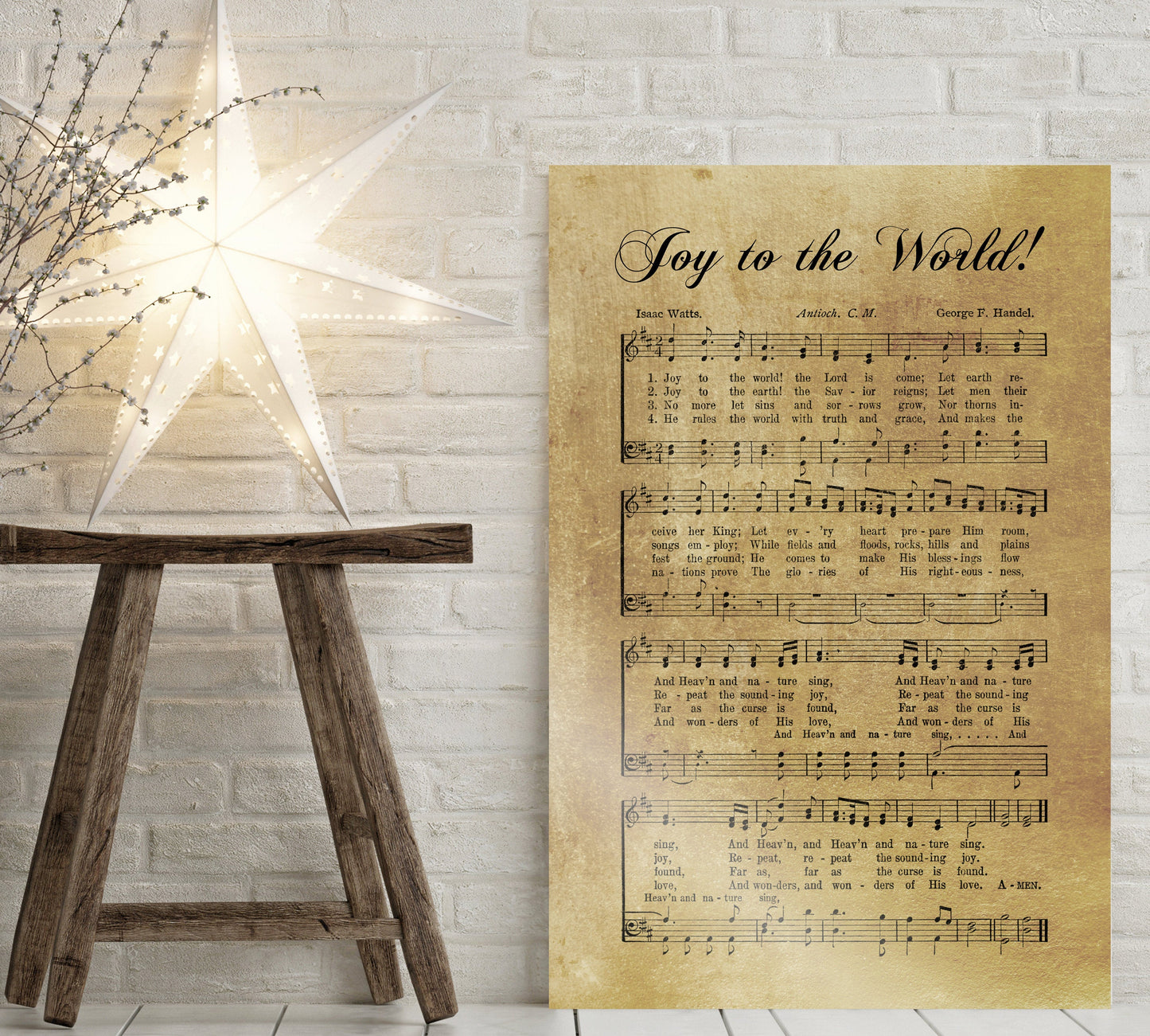 Joy to the World, Rustic Christmas Decor, Sheet music Gift, Farmhouse Christmas, Gift for chior, Religious Gift, sign, Metal Christmas Sign