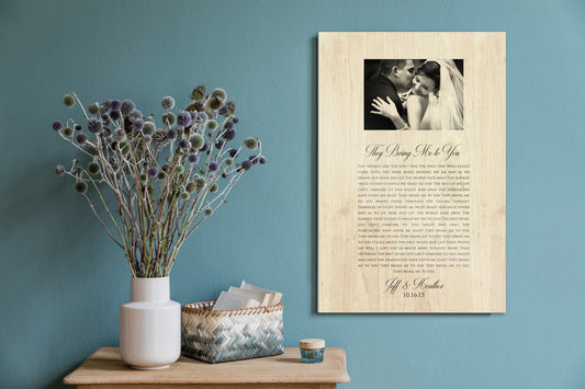 Song with Photo, Photo on Wood, Personalized, Lyrics on Wood, Wood, 5 Year, 5th Wedding Anniversary, Gift on Wood, Wedding Anniversary, Gift