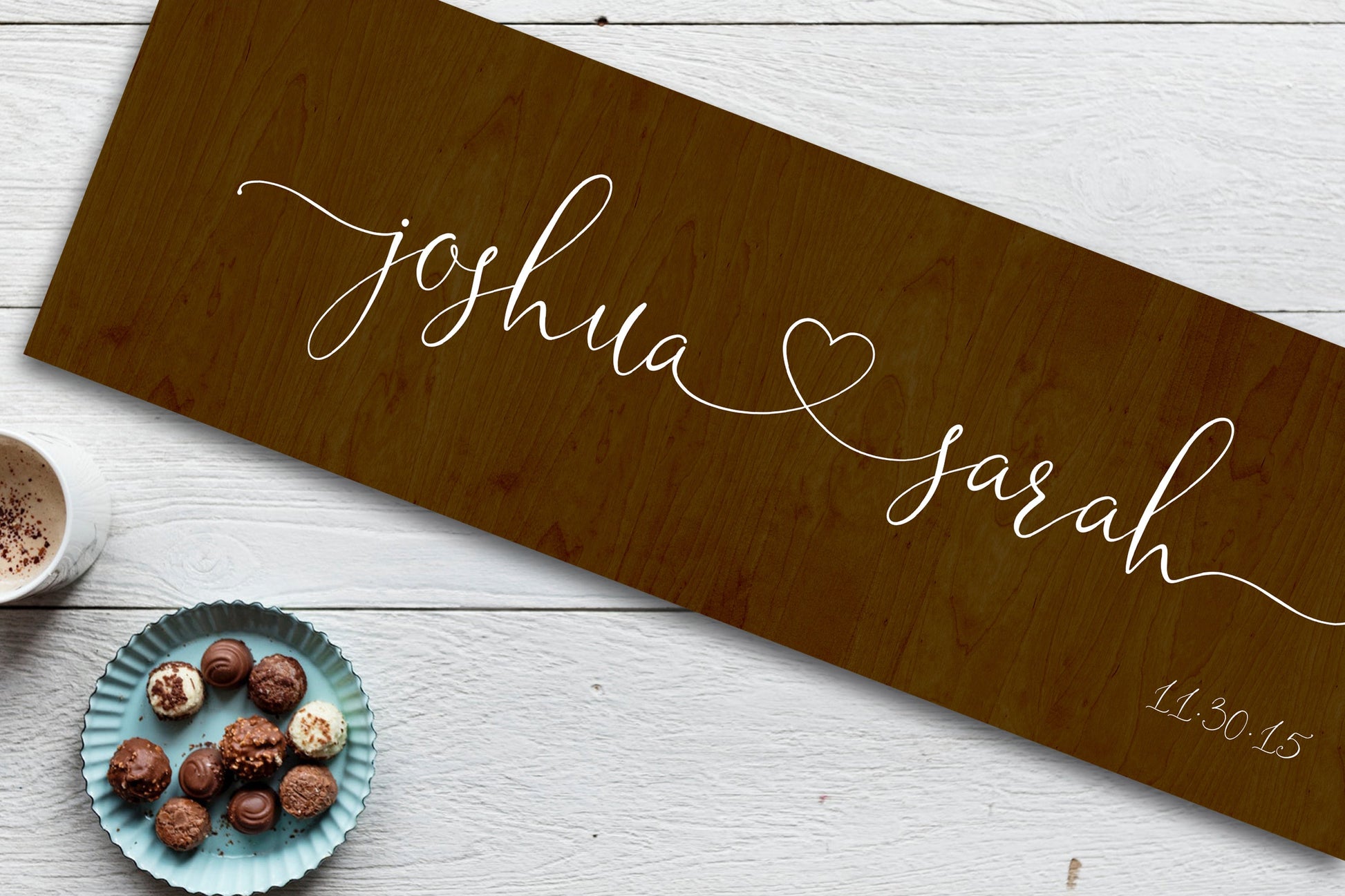 Wood Est sign, Wood Anniversary Gift