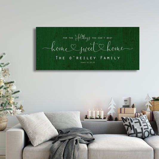 Christmas, Family sign, Home for the Holidays, Couple Gift, Wood Gift, 5 Year, Personalized, With name, Holiday Sign, Est Sign, Wedding gift