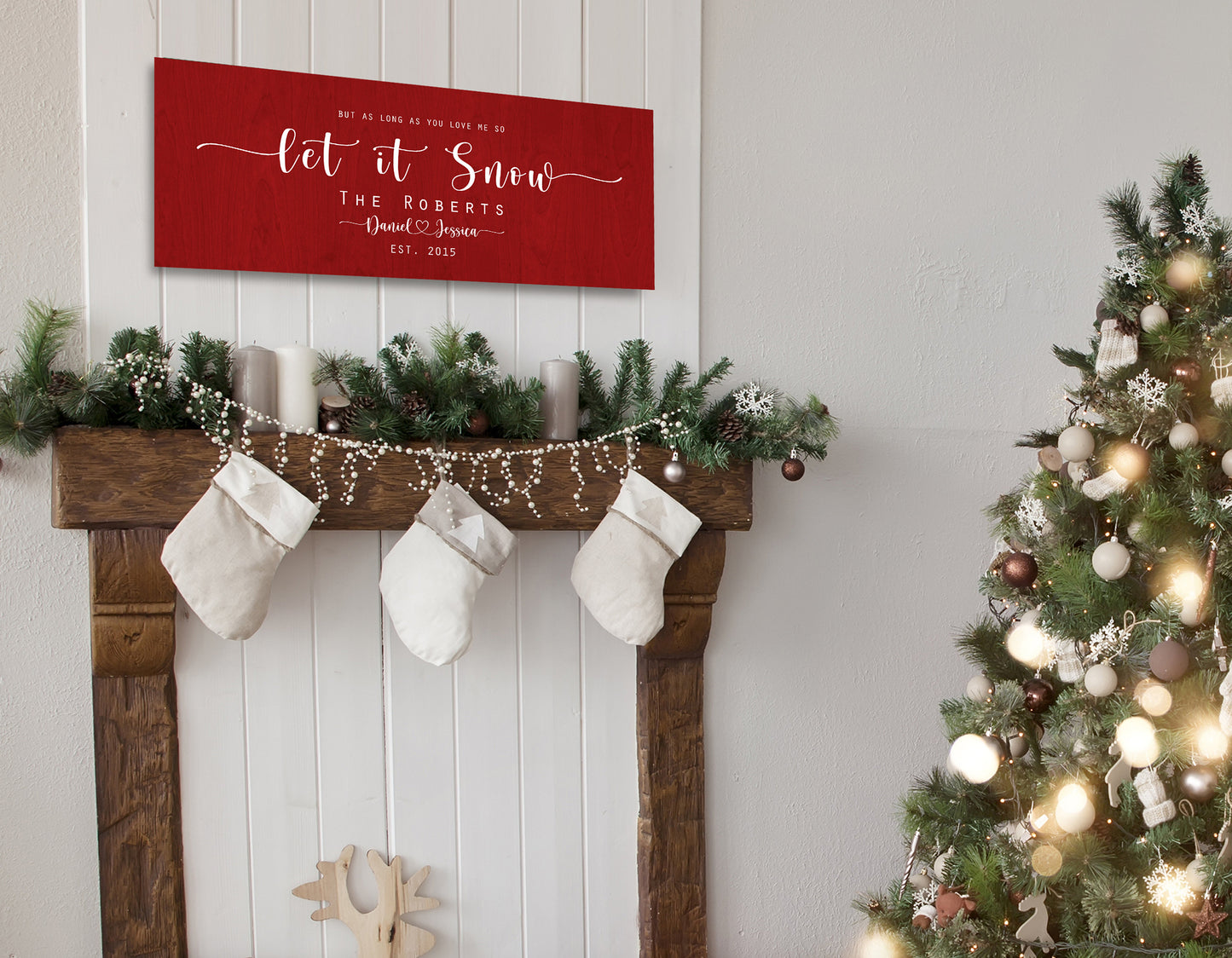 Christmas, Family sign, Home for the Holidays, Couple Gift, Wood Gift, 5 Year, Personalized, With name, Holiday Sign, Est Sign, Wedding gift