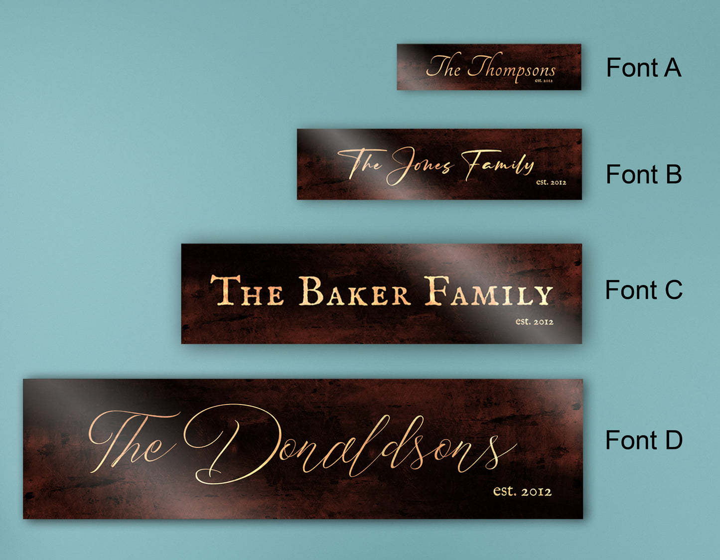 Anniversary Gift, Bronze, 8 Year Anniversary Gift, 8th Anniversary Gift, Name Sign, Metal Sign, Personalized Bronze, Eight Year Anniversary