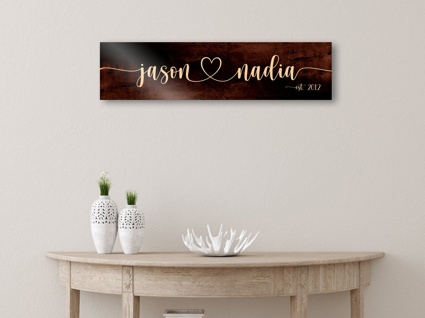 Anniversary Gift, Bronze, 8 Year Anniversary Gift, 8th Anniversary Gift, Name Sign, Metal Sign, Personalized Bronze, Eight Year Anniversary