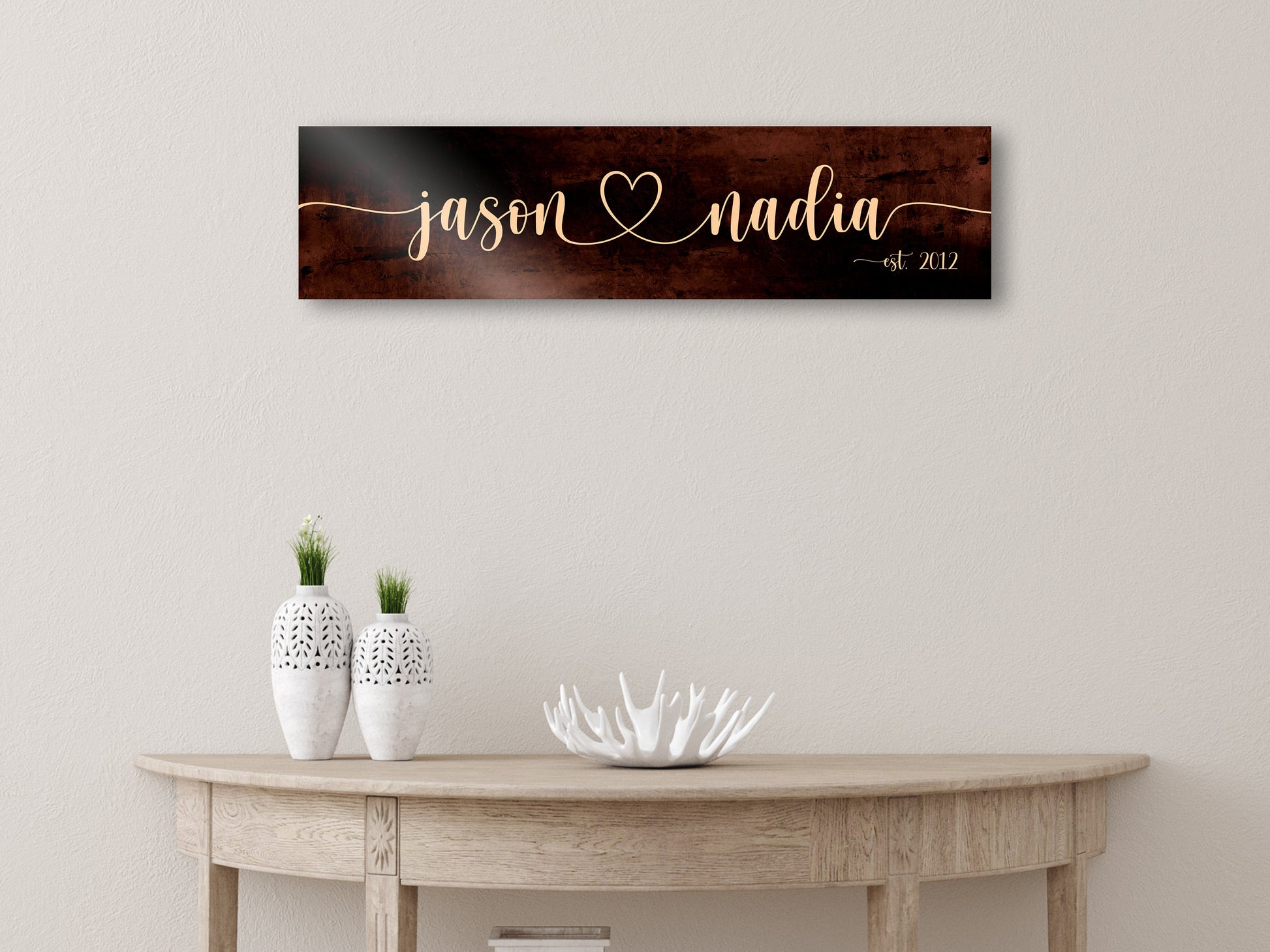 Anniversary Gift, Bronze, 8 Year Anniversary Gift, 8th Anniversary Gift, Name Sign, Metal Sign, Personalized Bronze, Eight Year Anniversary