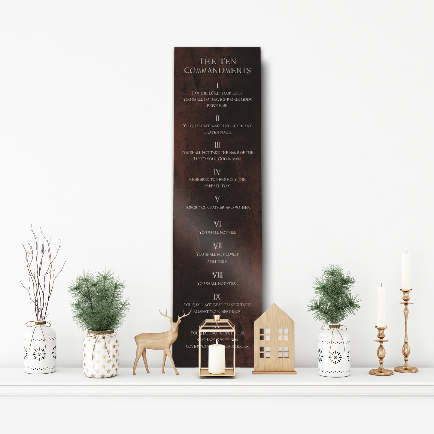 Ten Commandments, Bronze, gift, 10 Commandments Tablet, Metal Scripture Art, The Ten Commandments Art, 10 Commandments Sign, Gift for Pastor