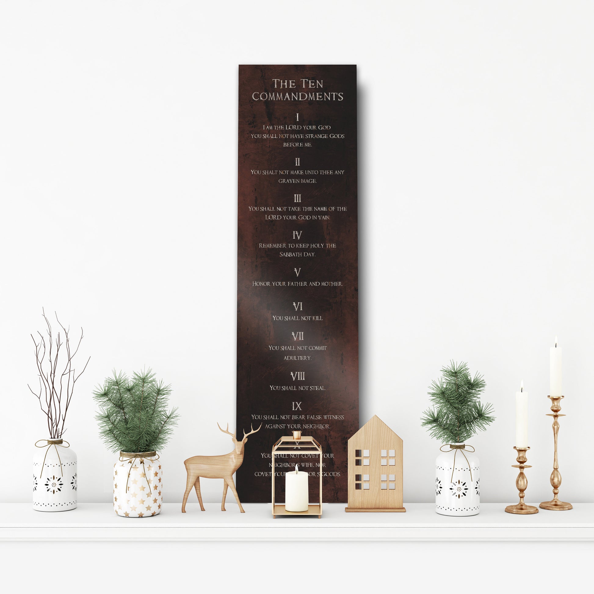 Ten Commandments, Bronze, gift, 10 Commandments Tablet, Metal Scripture Art, The Ten Commandments Art, 10 Commandments Sign, Gift for Pastor