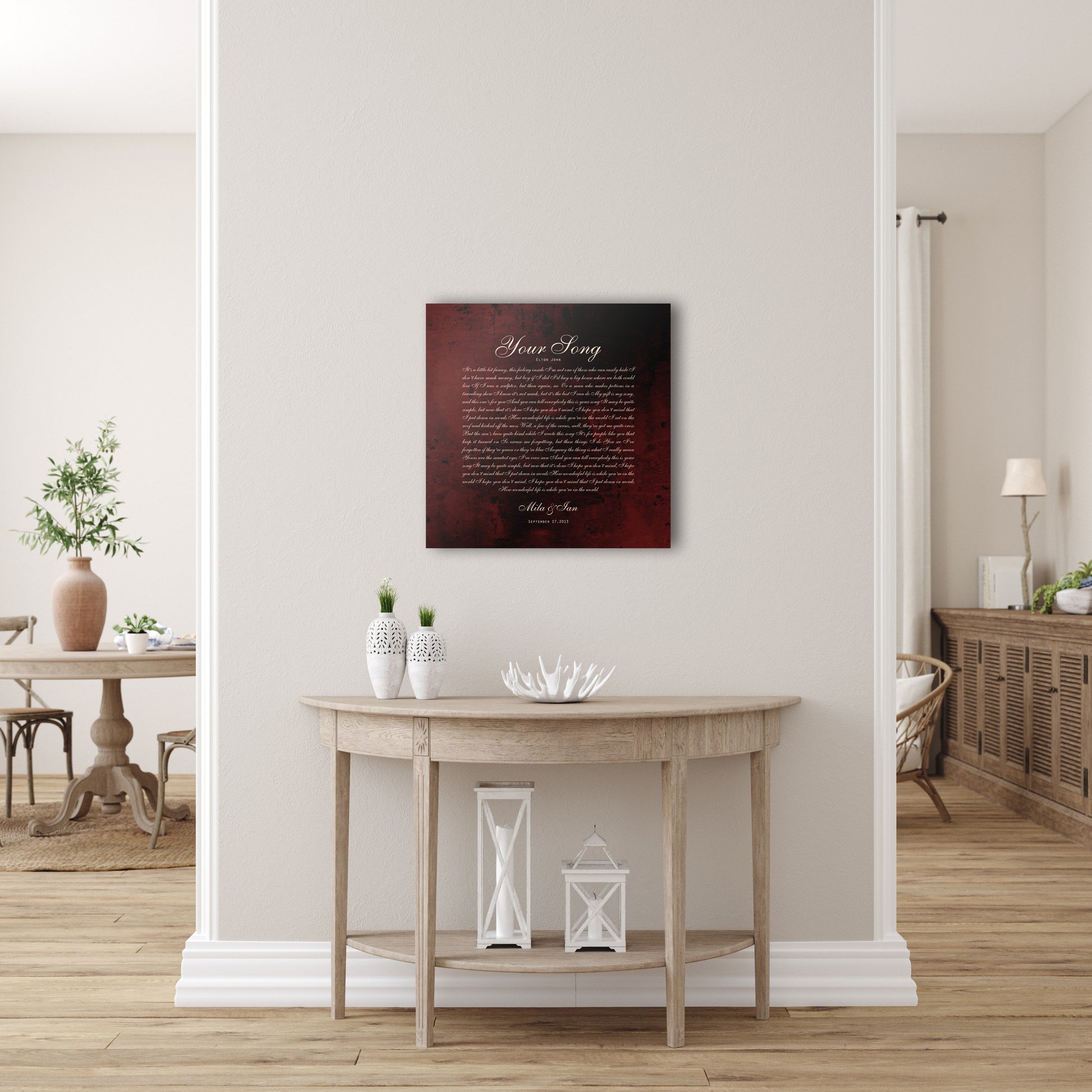 Bronze Anniversary Gift, 8 Year Iron Gift, 1st Dance on bronze, Song Lyrics on bronze, Wedding Song, Sign, On Metal, 19th Anniversary Gift