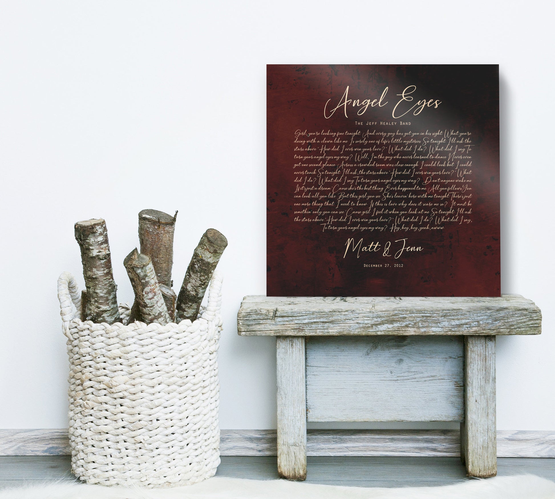 Bronze Anniversary Gift, 8 Year Iron Gift, 1st Dance on bronze, Song Lyrics on bronze, Wedding Song, Sign, On Metal, 19th Anniversary Gift