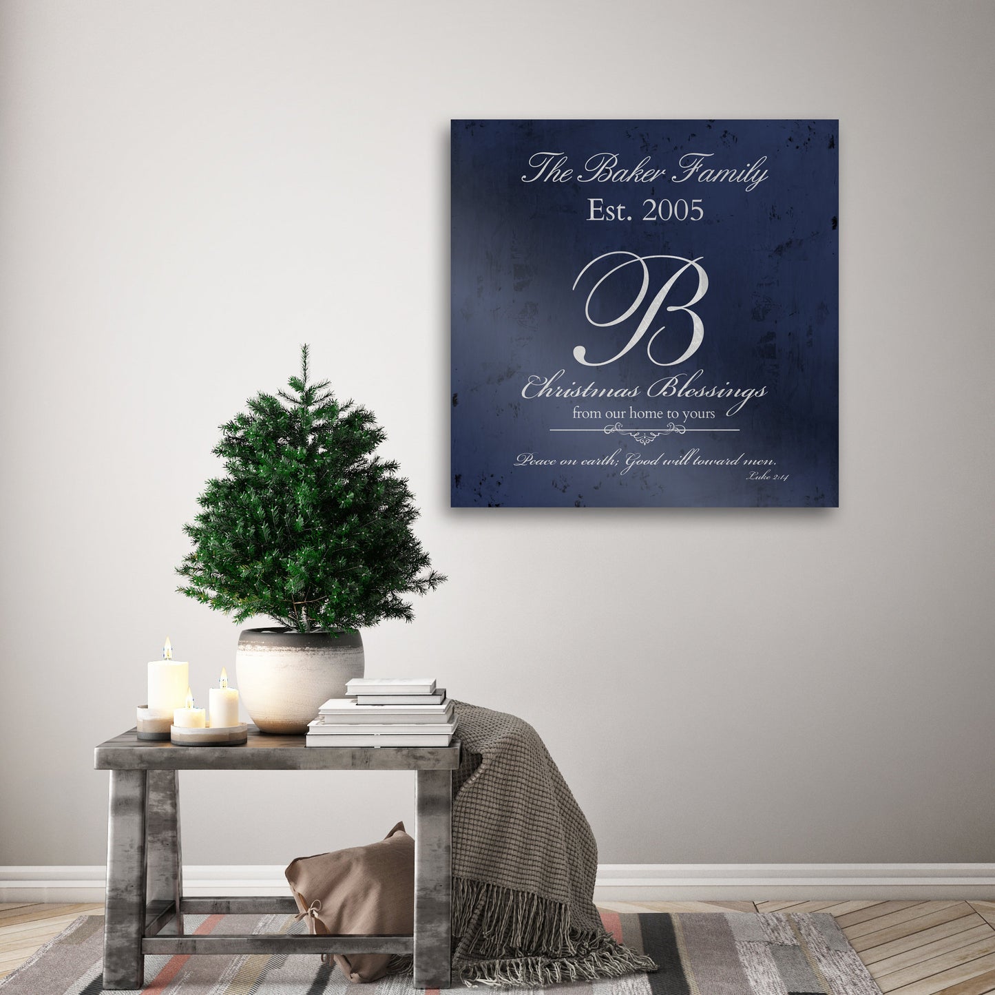 Christmas Sign, Holiday Wall Decor, Christmas Gift for Family, Family Sign, Established Sign, Religious Christmas gift, Merry Christmas Sign