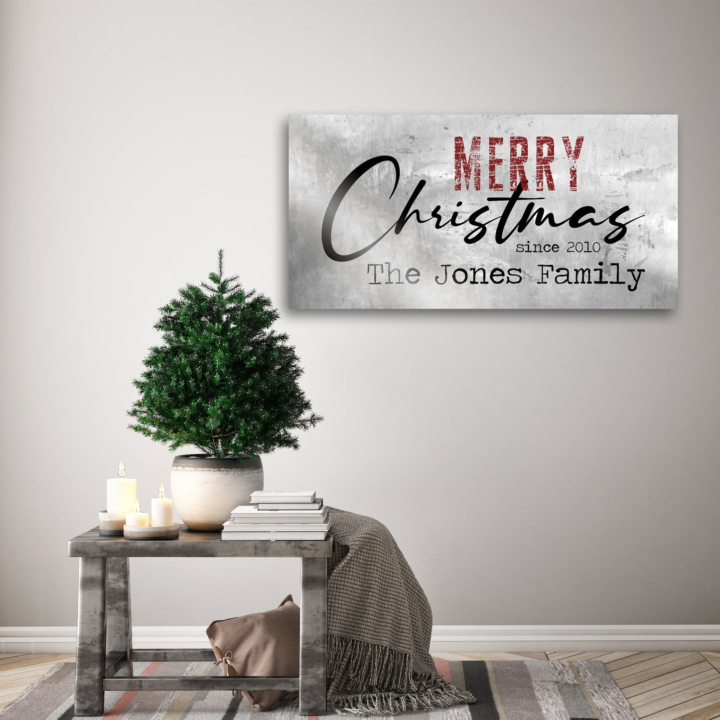 Rustic Holiday Sign, Chirstmas wall decor, Personalized Holiday Sign, Establsihed Sign, Family Sign, Name Sign, Christmas Wall decor, Art