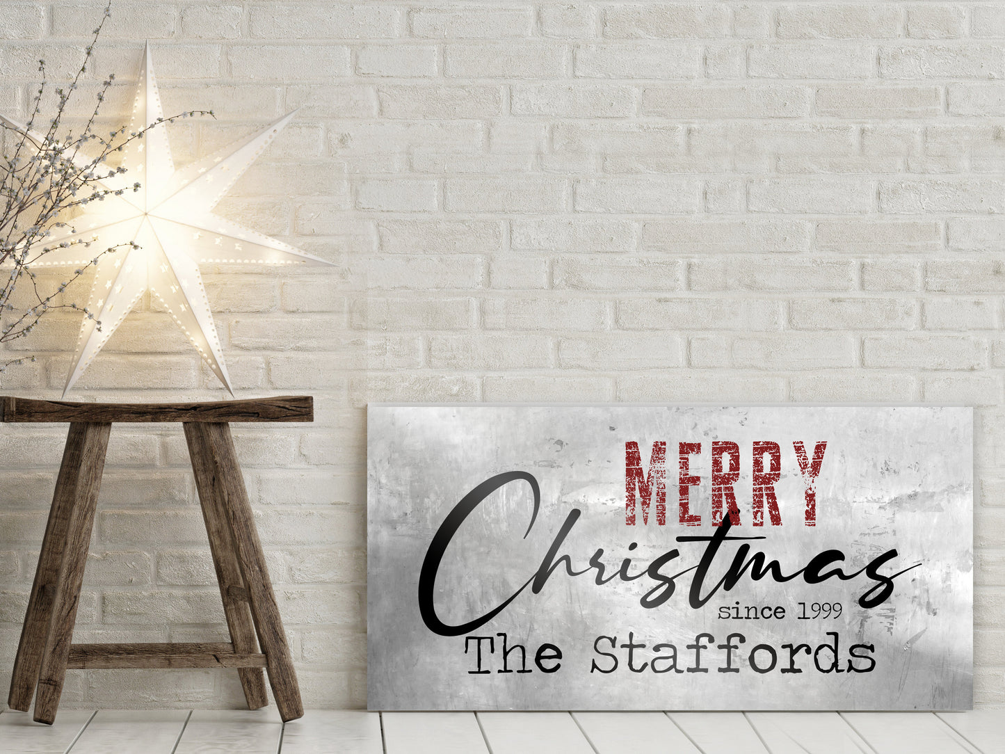 Rustic Holiday Sign, Chirstmas wall decor, Personalized Holiday Sign, Establsihed Sign, Family Sign, Name Sign, Christmas Wall decor, Art