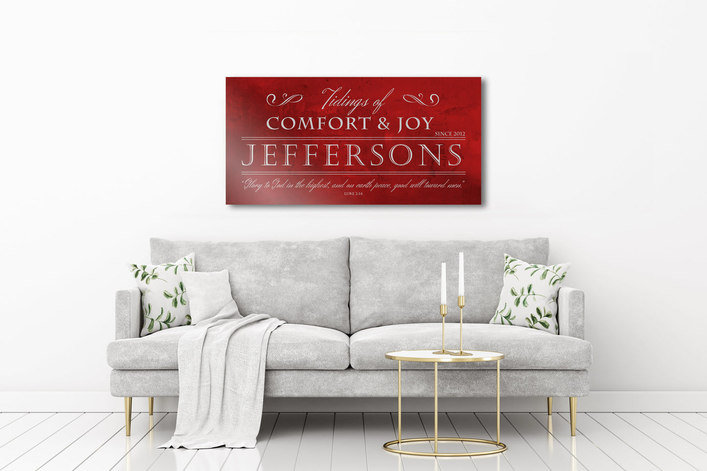 Christian Christmas Sign, Chirstmas wall decor, Personalized Holiday Sign, Large Metal Sign, Family Sign, Name Sign, Merry Christmas Sign