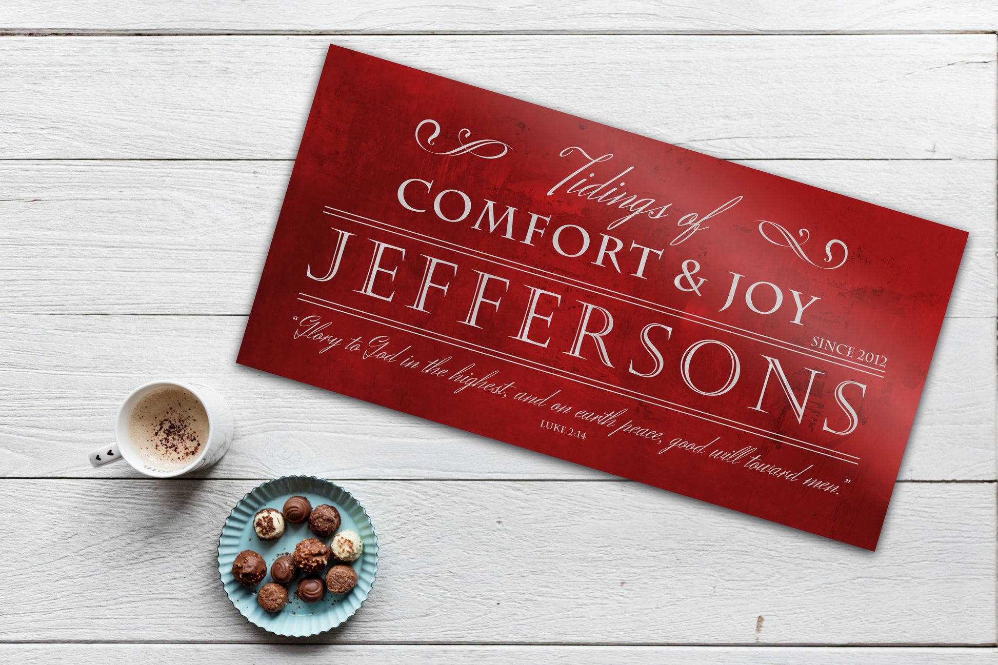 Christian Christmas Sign, Chirstmas wall decor, Personalized Holiday Sign, Large Metal Sign, Family Sign, Name Sign, Merry Christmas Sign