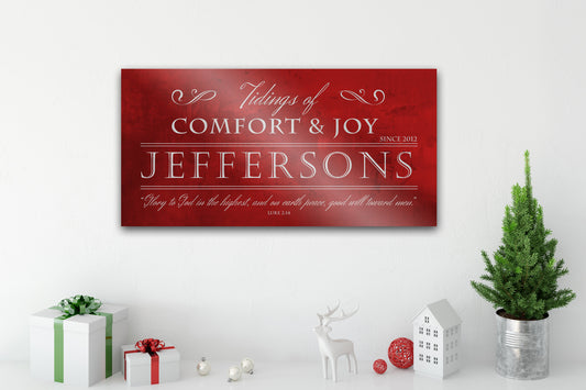 Christian Christmas Sign, Chirstmas wall decor, Personalized Holiday Sign, Large Metal Sign, Family Sign, Name Sign, Merry Christmas Sign