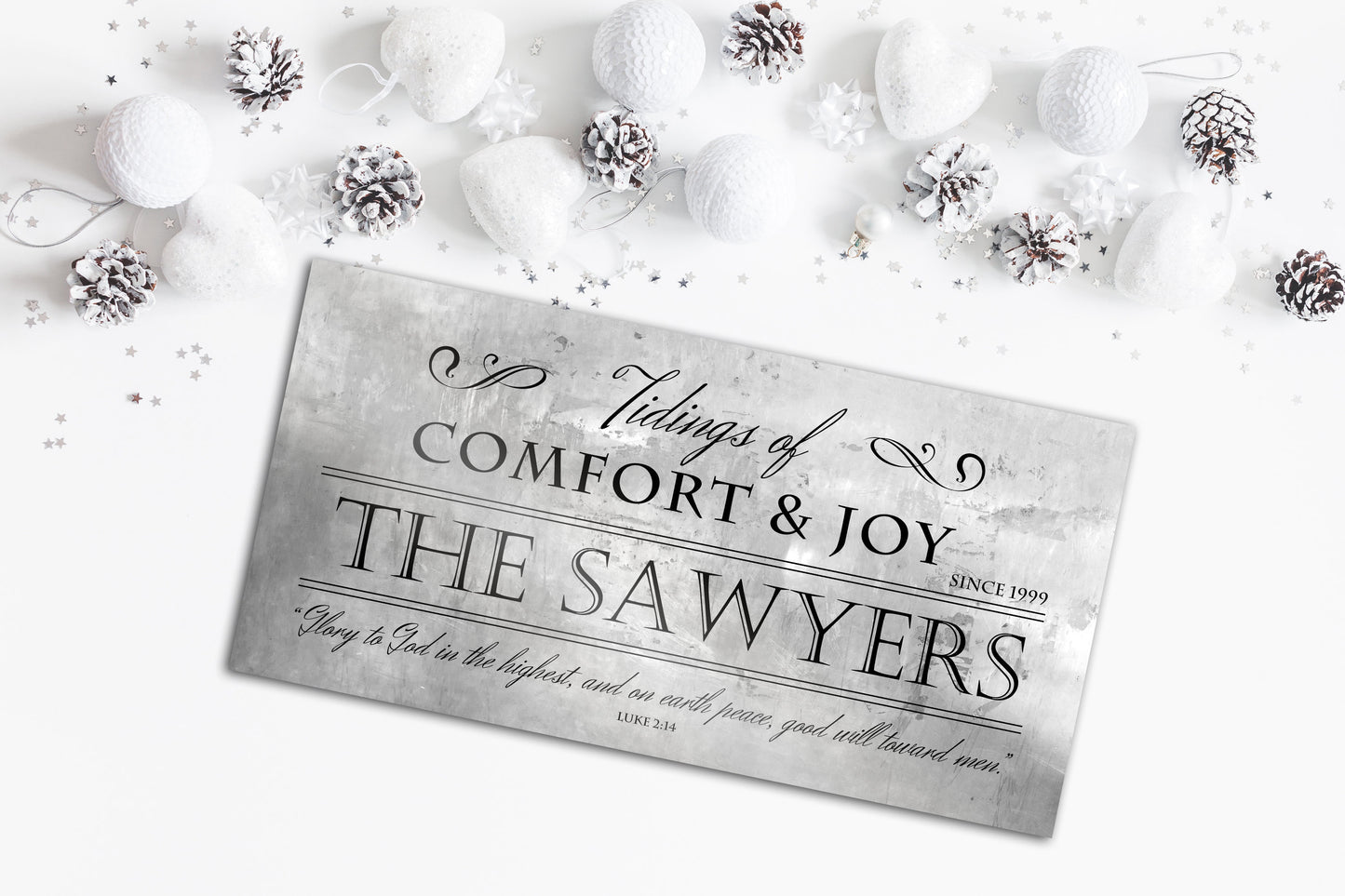 Rustic Holiday Sign, Christmas Sign, Luke 2:14 Sign, Personalized Holiday Sign, Establsihed Sign, Family Sign, Name Sign, Christmas decor