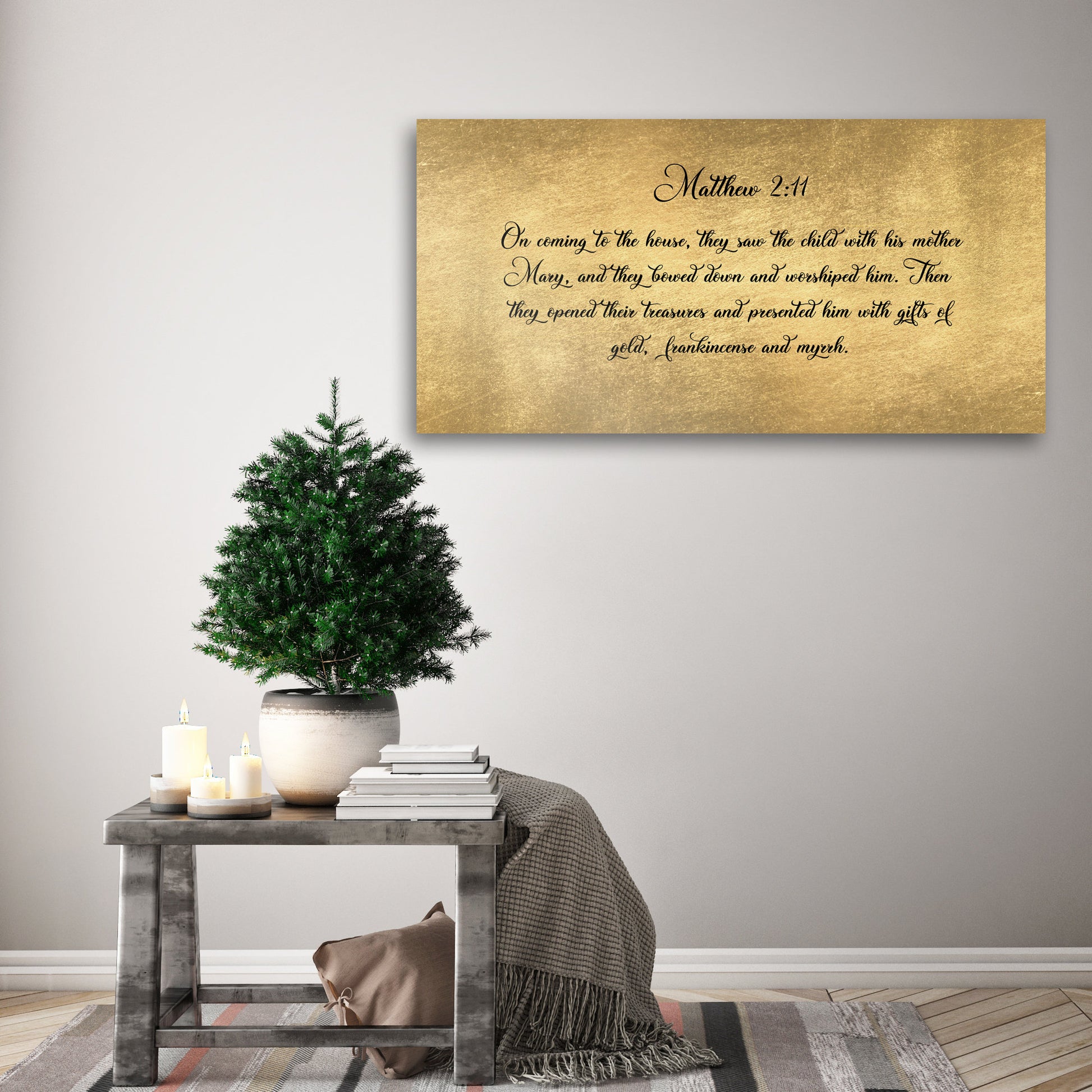 Christmas Scripture, Sign, Rustic Holiday Sign, Matthew 2:11, Christmas Sign, Christmas wall, Holiday Sign,  Christmas decor, Christmas Gift