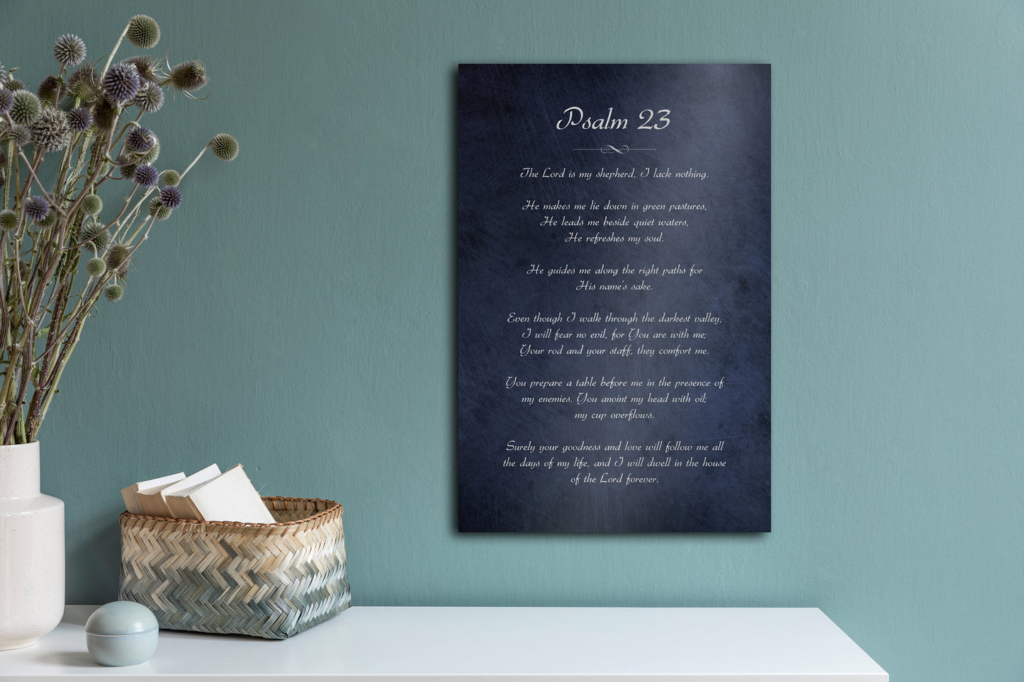 The Lord is my Shepherd I shall not want, Psalm 23, Gift for Christian, Peace, Encouragement, Bible Verse, Sign, Scripture, Pastor Gift Idea
