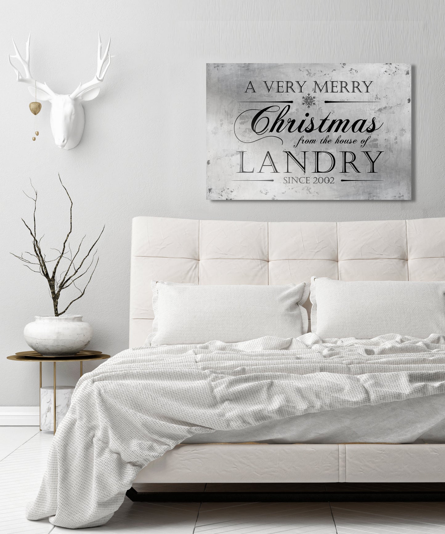 Personalize Holiday Sign, Family Sign, Christmas Sign Farmhouse, Est. sign, Metal Christmas Sign, Rustic, Large Christmas Sign, Silver