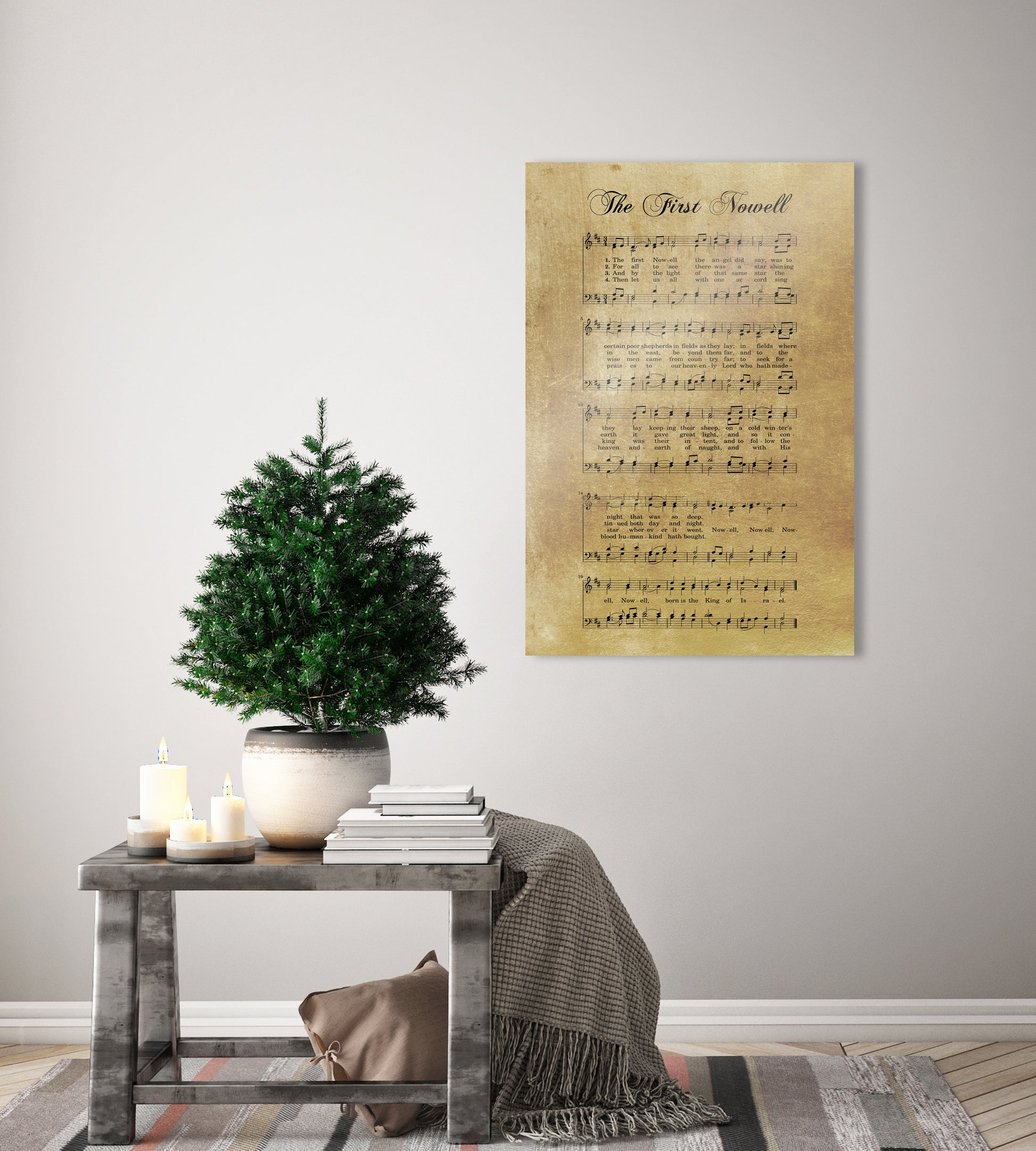 Sheet music Gift, Sheet Music Print, Farmhouse Christmas, Gift for chior, Religious Gift, sign, Metal Christmas Sign, Rustic Christmas Decor