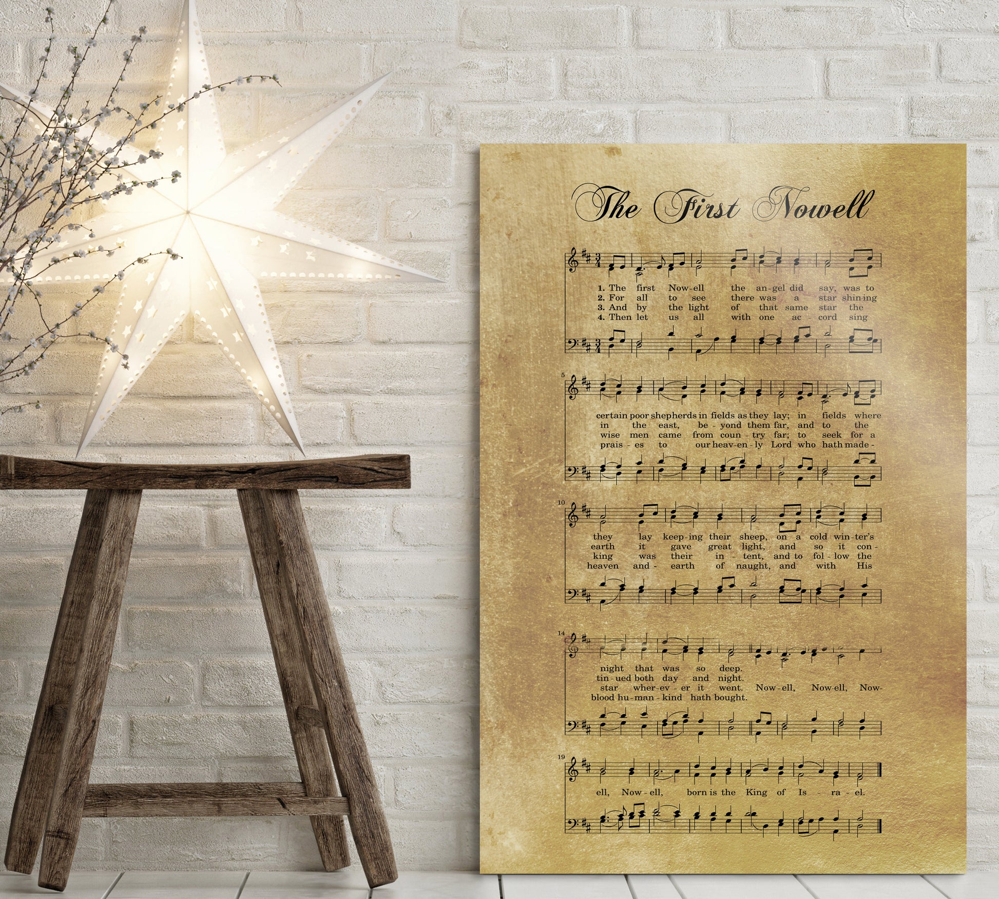 Sheet music Gift, Sheet Music Print, Farmhouse Christmas, Gift for chior, Religious Gift, sign, Metal Christmas Sign, Rustic Christmas Decor