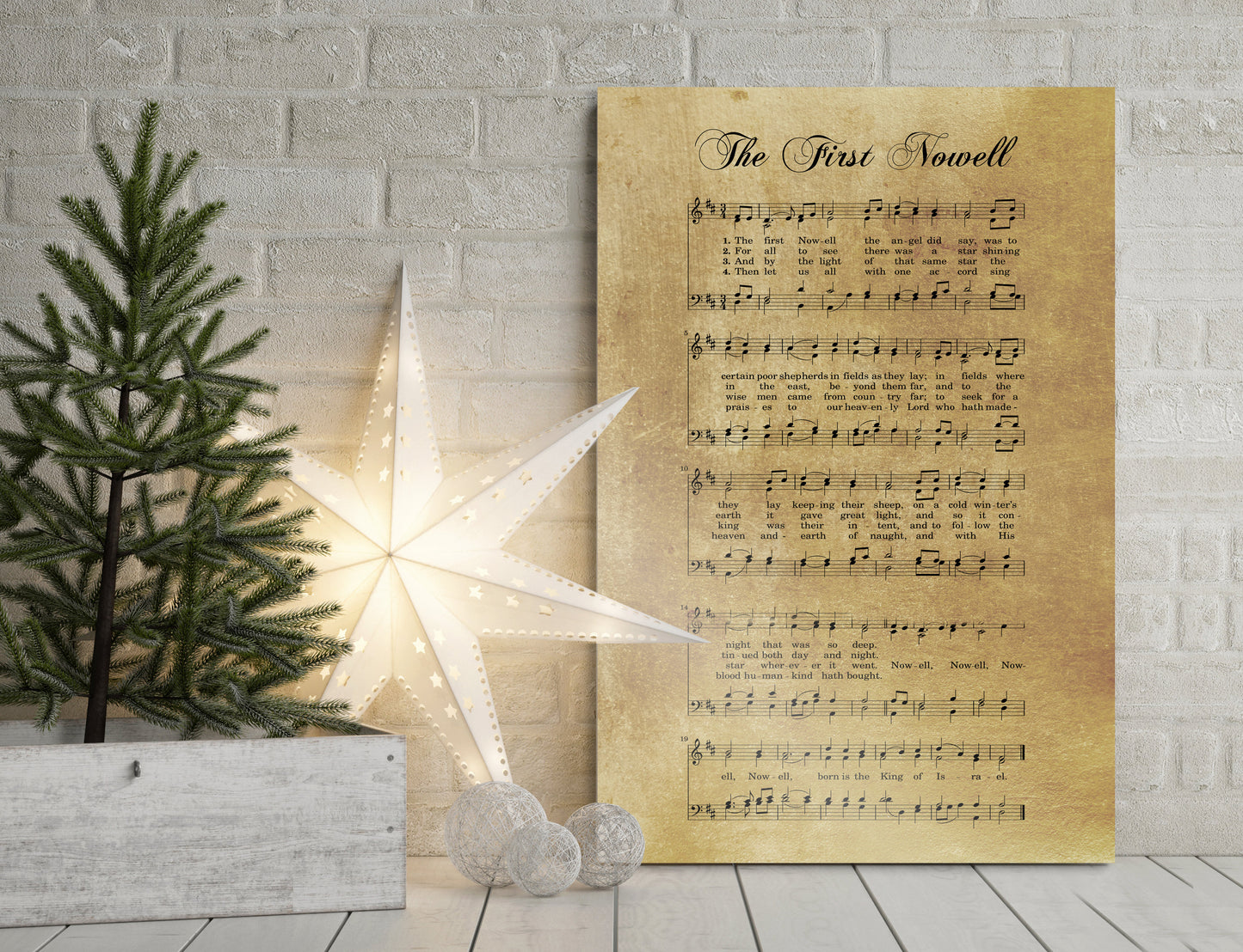 Sheet music Gift, Sheet Music Print, Farmhouse Christmas, Gift for chior, Religious Gift, sign, Metal Christmas Sign, Rustic Christmas Decor