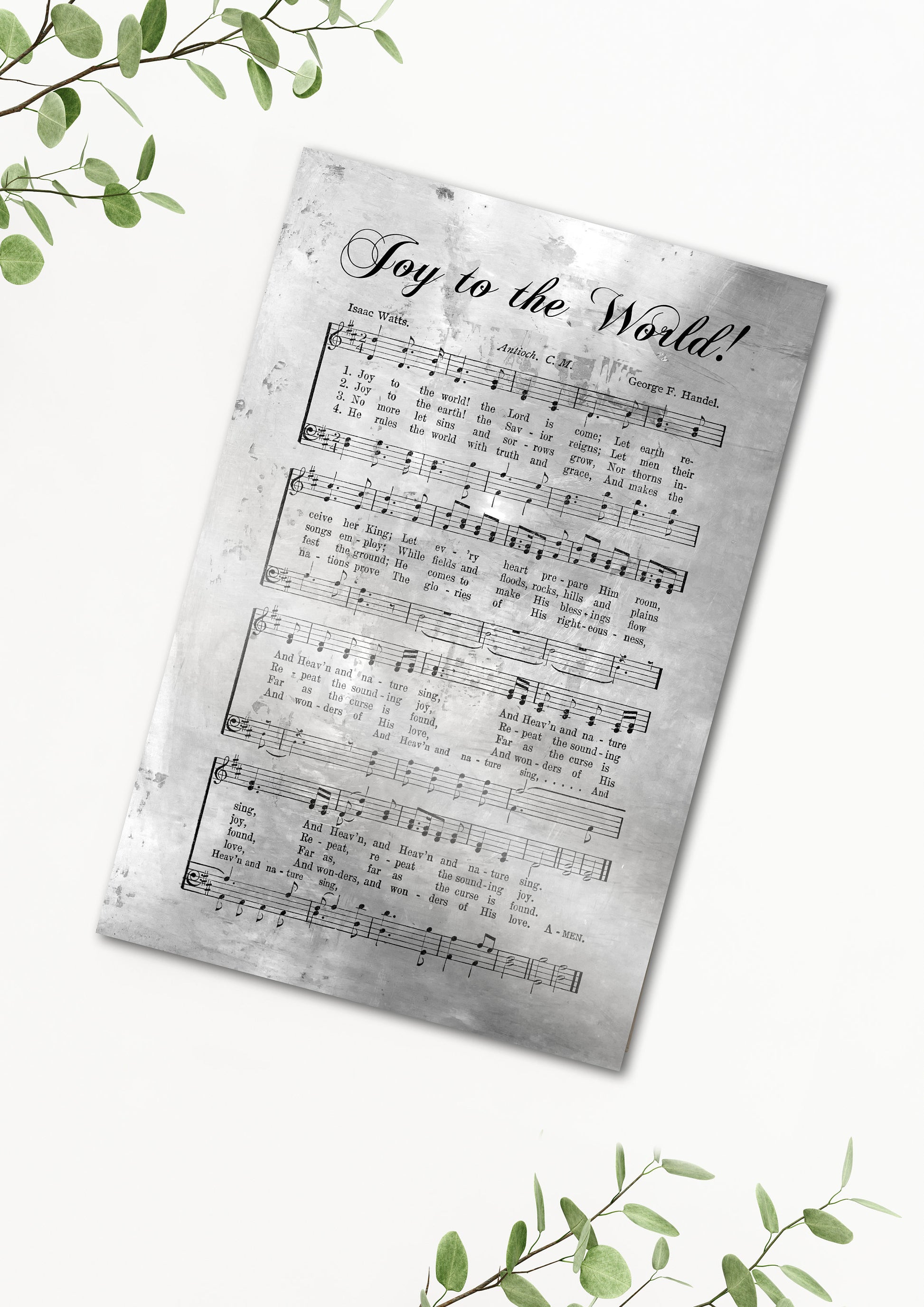 Joy to the World, Rustic Christmas Decor, Sheet music Gift, Farmhouse Christmas, Gift for chior, Religious Gift, sign, Metal Christmas Sign