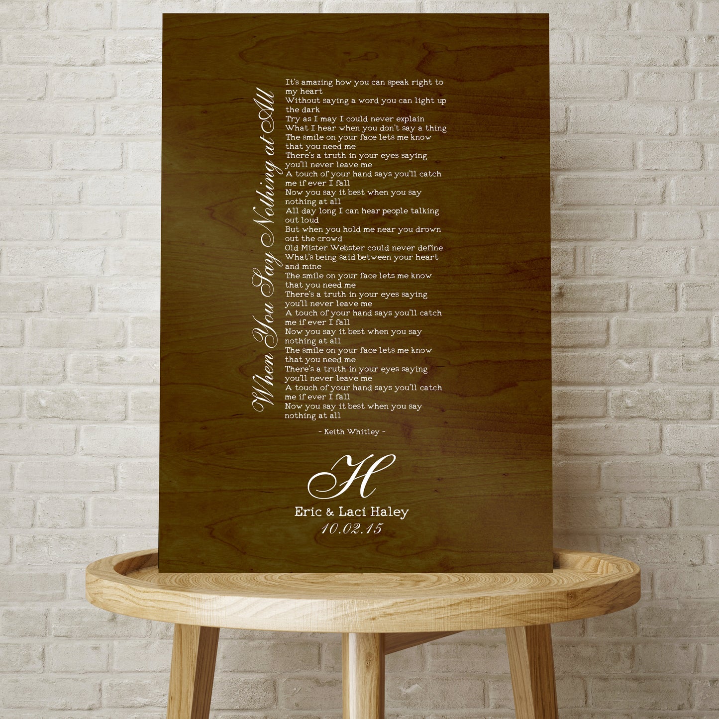 Lyrics on Wood, 5 Year Anniversary Gift, 5th Wedding Anniversary, Gift on Wood, Wood Anniversary Gift, Song Lyrics on Wood, Wooden Song Sign