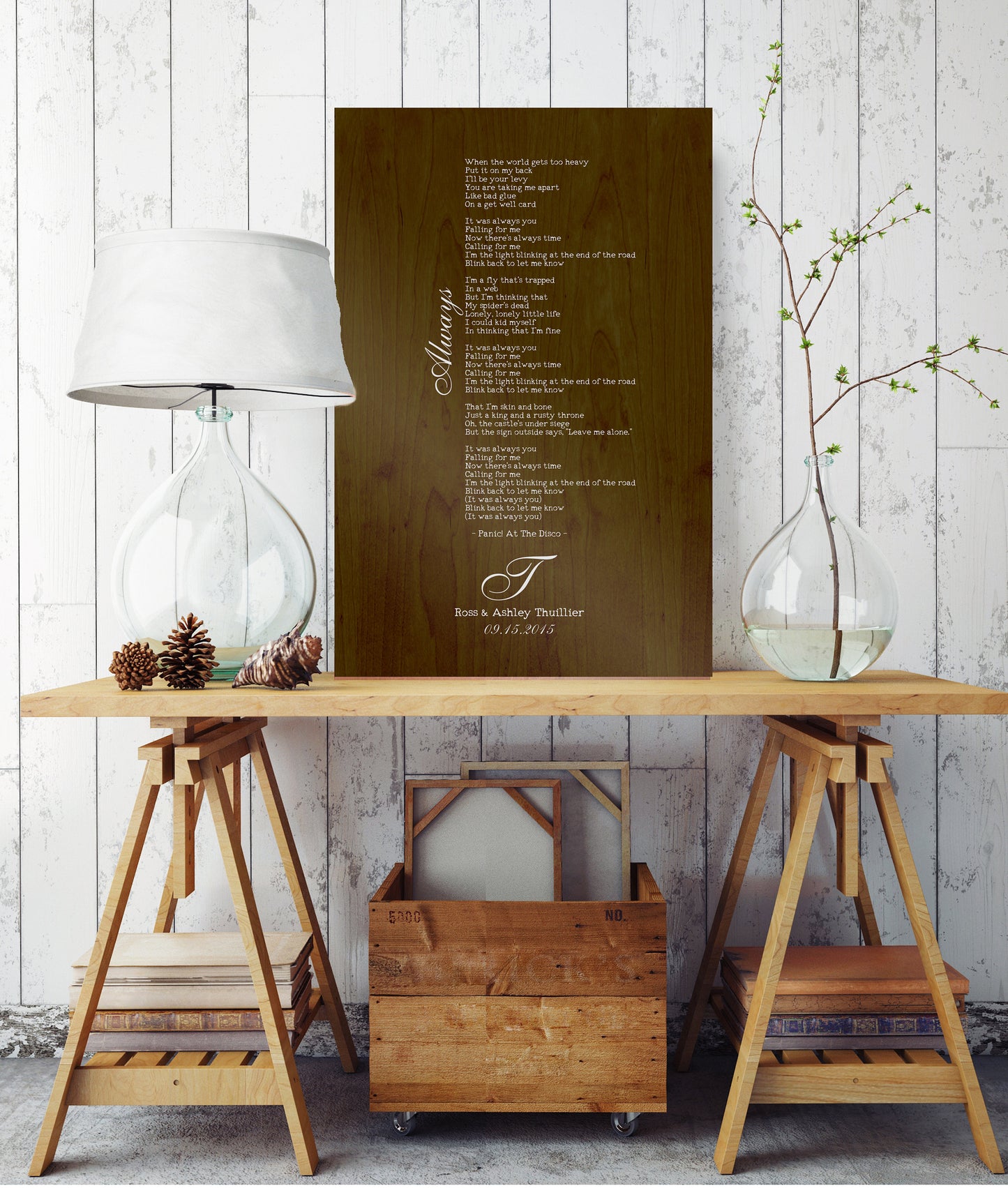 Lyrics on Wood, 5 Year Anniversary Gift, 5th Wedding Anniversary, Gift on Wood, Wood Anniversary Gift, Song Lyrics on Wood, Wooden Song Sign