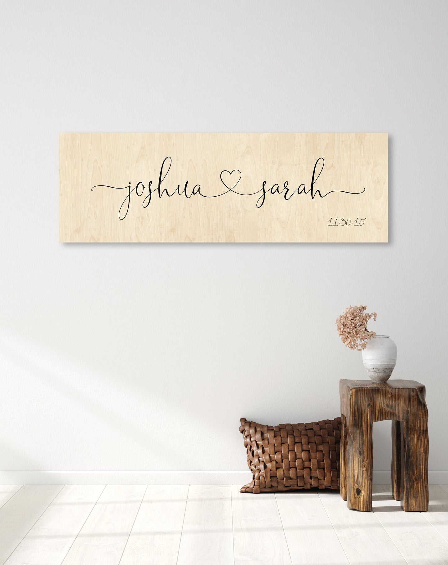 Wood Anniversary Gift, Established sign on Wood