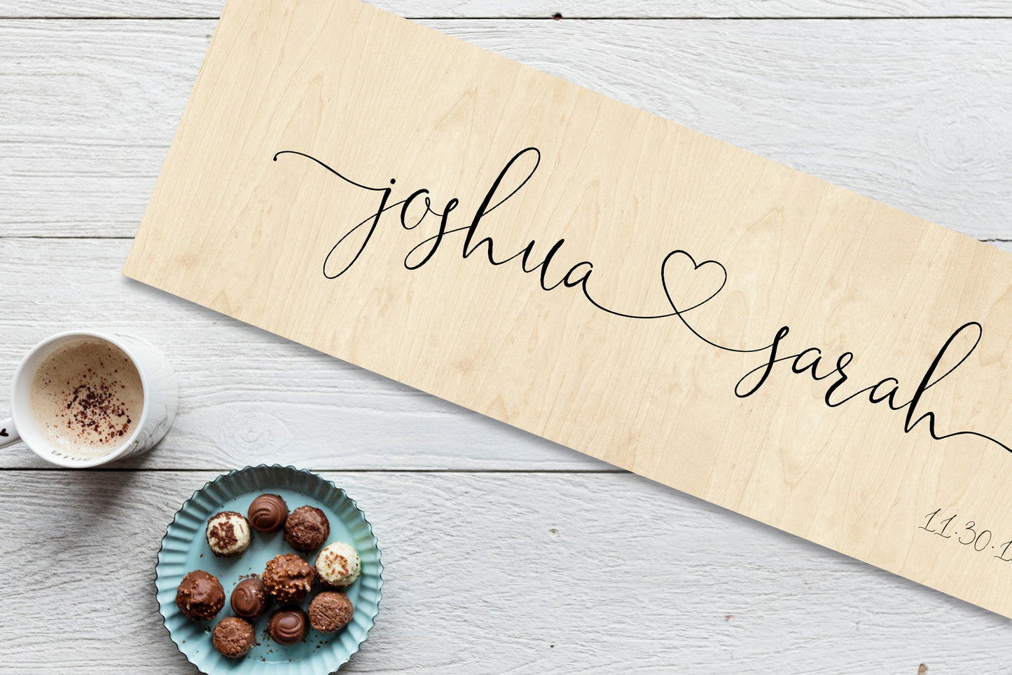 Wood Anniversary Gift, Established sign on Wood