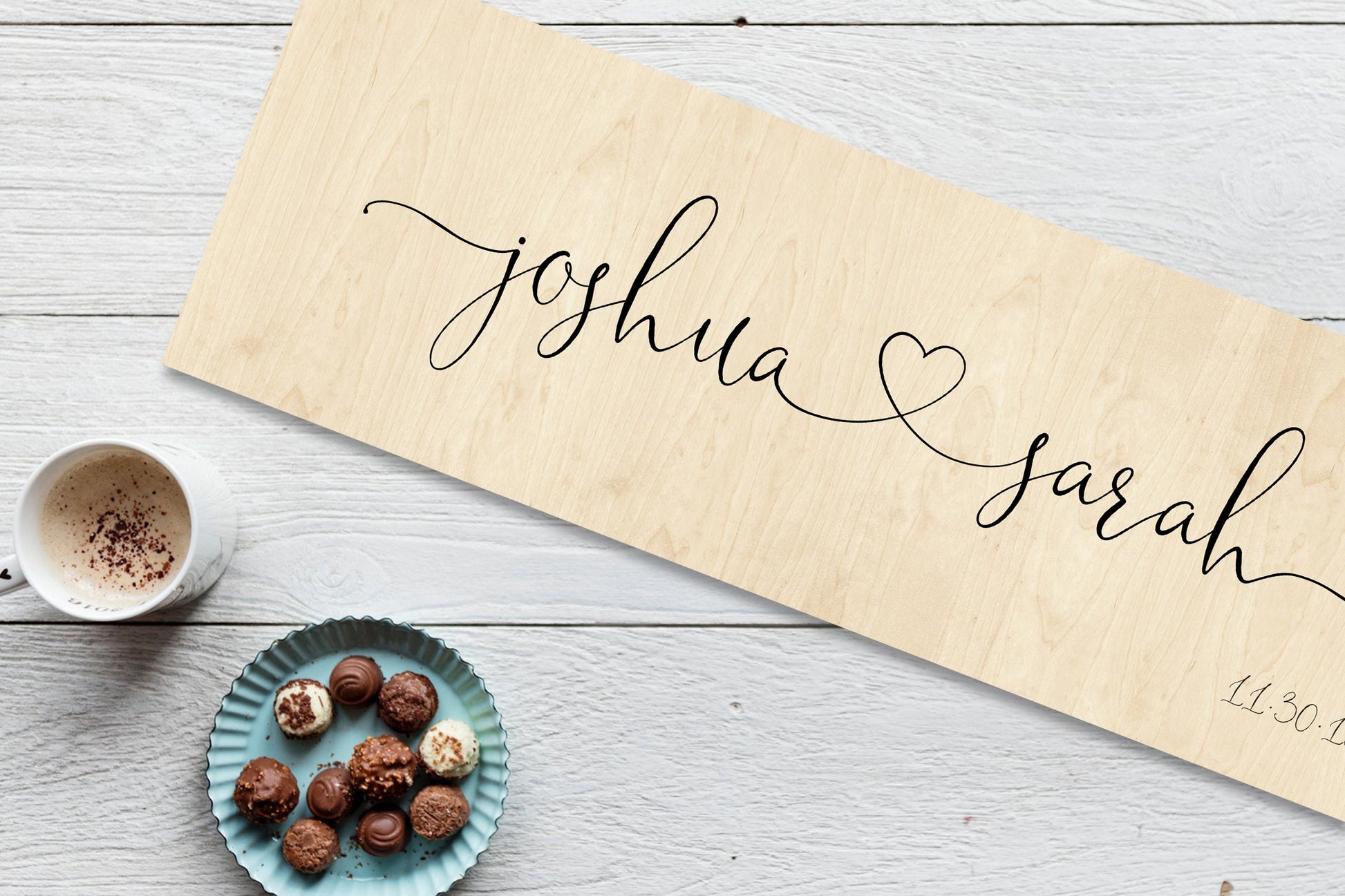 Wood Anniversary Gift, Established sign on Wood